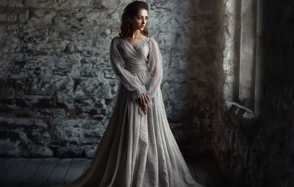 Picture look, girl, light, photo, model, dress, brunette, window