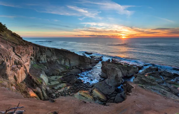 Oregon coast rocks pretty Oregon shine bonito sunset sea nice  stones HD wallpaper  Peakpx