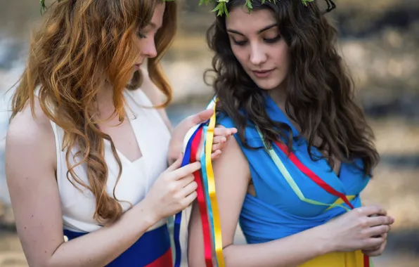 Love, country, girls, the world, Russia, Ukraine, flags dresses