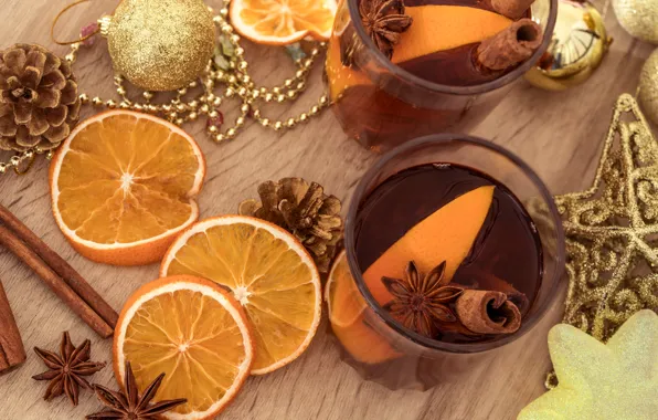 Orange, cinnamon, Tea