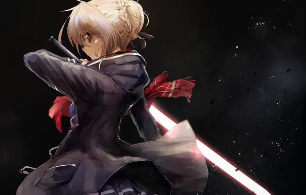 Girl, anime, art, sword, Fate Grand Order, The destiny of a great campaign