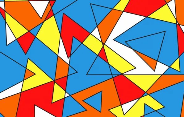 Picture line, triangles, colorful, figure