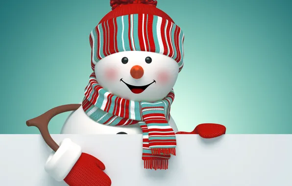 Picture New Year, Christmas, snowman, Christmas, New Year, cute, snowman, decoration