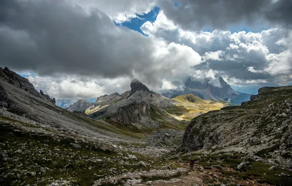 Clouds, nature, people, rocks, space, space, North, nature