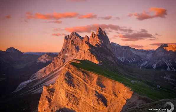 Light, mountains, home, morning, slope, Alps