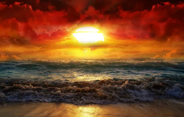 The OCEAN, The SKY, CLOUDS, SMOKE, The EXPLOSION, GLOW, NUCLEAR, ATOMIC
