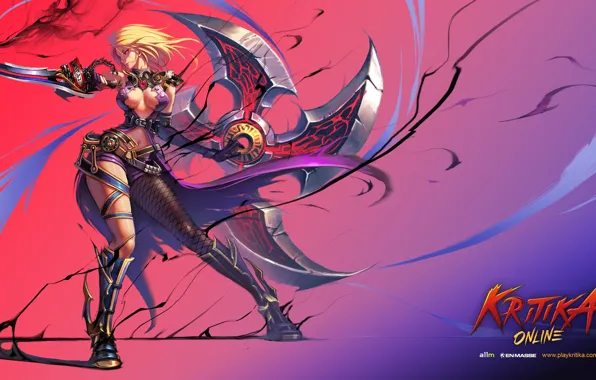 Picture girl, weapons, the game, art, Kritika Online