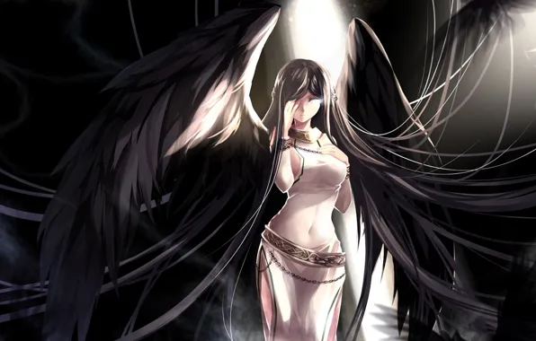 dark anime girl with wings