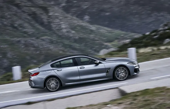 Picture coupe, BMW, side view, Gran Coupe, the rise, 8-Series, 2019, the four-door coupe