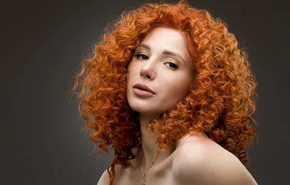 Sexy, redhead, curly hair, Degtyarev Evgeny