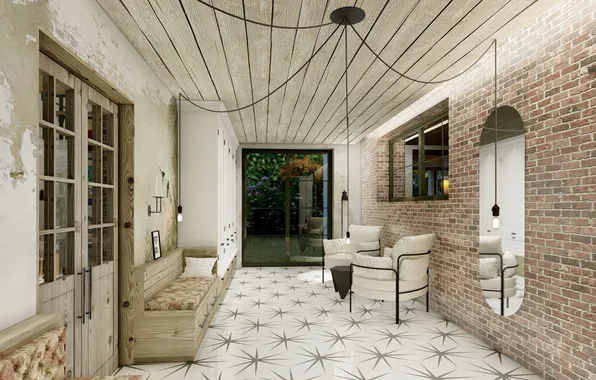 Design, style, visualization, corridor, living room, hall, entrance hall
