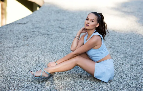 Look, girl, figure, blouse, sitting, Kelli Berglund