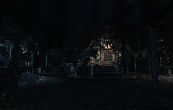 Night, Skyrim, The elder scrolls, Whiterun