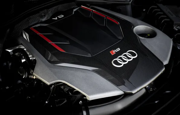 Picture Audi, engine, coupe, TFSI, RS 5, 2020, RS5 Coupe, V6 Biturbo
