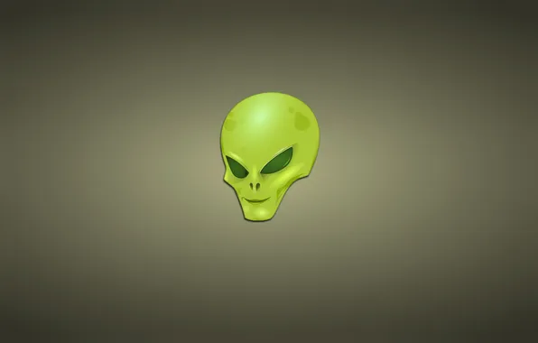 Picture green, minimalism, head, stranger, alien, alien