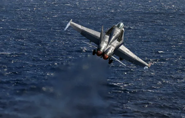 Picture sea, fighter, Super Hornet, F-18, deck