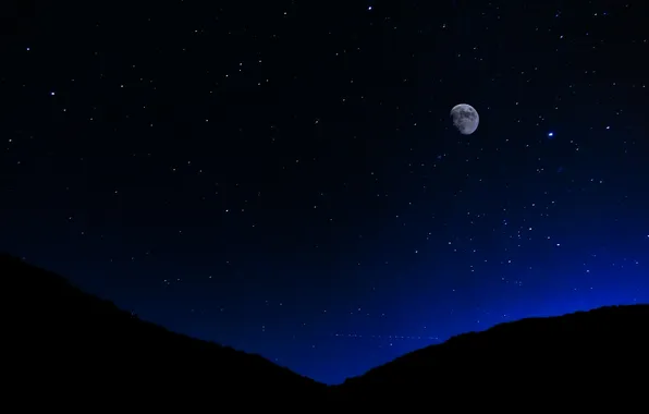 The sky, stars, night, the moon