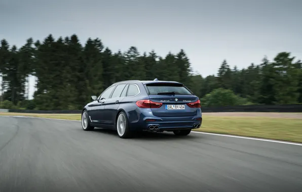 The sky, asphalt, trees, clouds, movement, track, blur, BMW