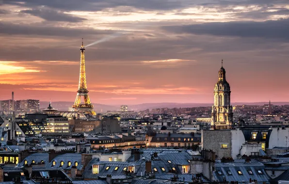The city, France, Paris, tower, home, Eiffel, Cathedral
