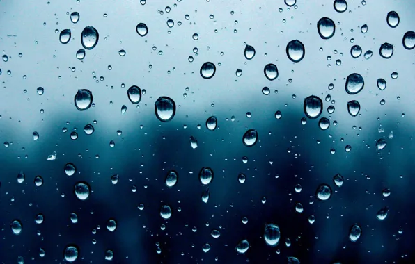 Picture glass, water, drops, macro, rain, mood, Windows, drop