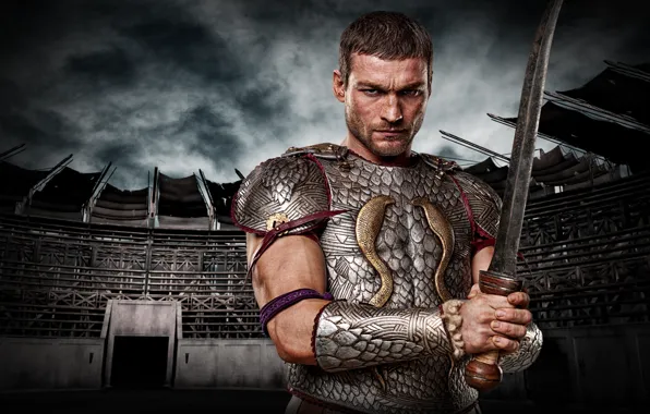 Picture warrior, Gladiator, Spartacus, spartacus, sand and blood, SWORD