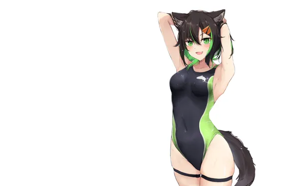 Girl, hot, sexy, nothing, anime, cat, pretty, kitty