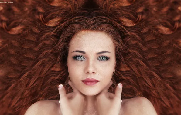 Picture woman, beautiful, hair, floor