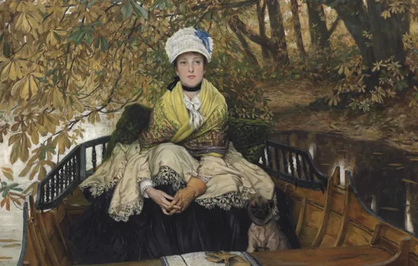 Picture Waiting, Waiting, French artist, James Tissot, Jacques Joseph Tissot, James Tissot, French painter, Jacques-Joseph Tissot