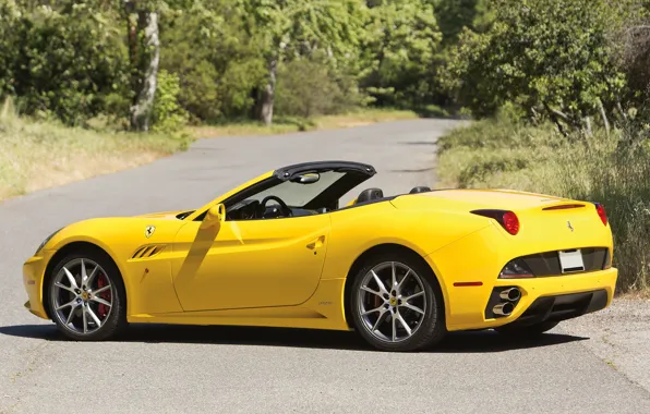 Car, Ferrari, yellow, California