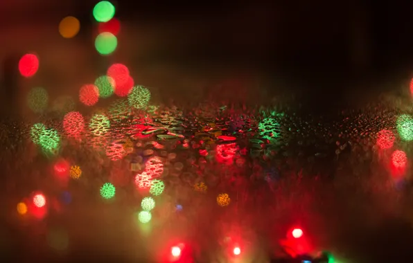 Picture drops, new year, bokeh