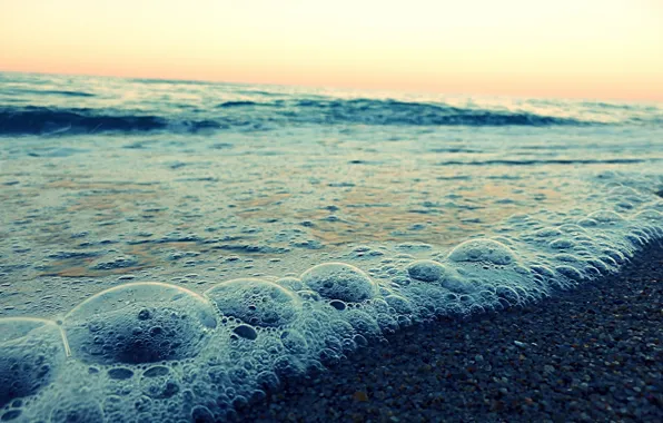 Picture sea, water, nature, bubbles, wave, Macro