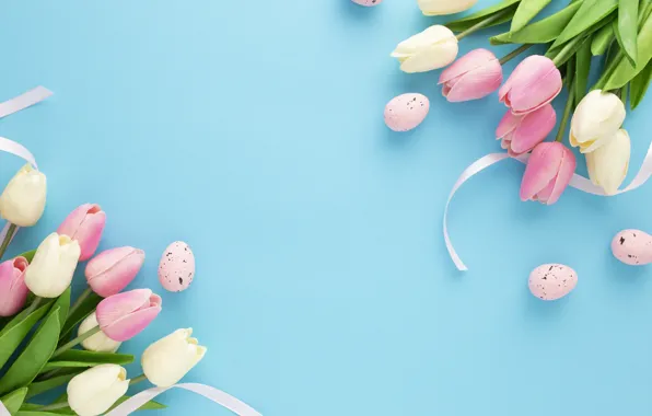 Leaves, flowers, holiday, eggs, bouquet, spring, Easter, tape