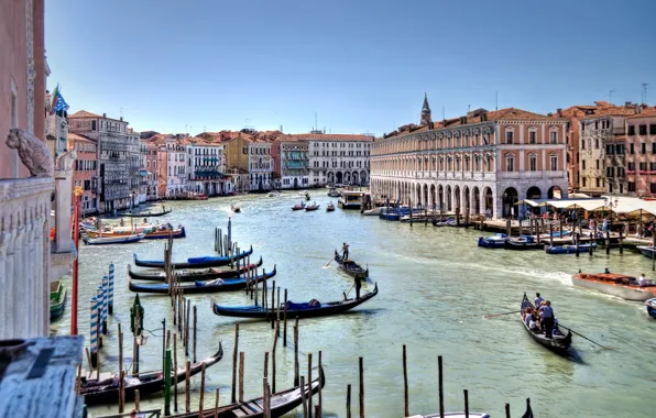 Italy, Venice, channel, gondola