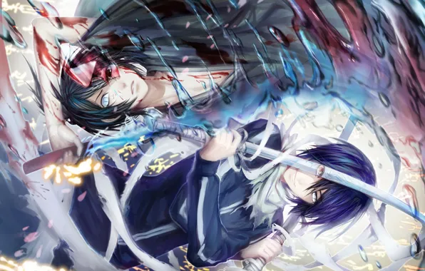 Anime, art, A Homeless God, Noragami, Yato