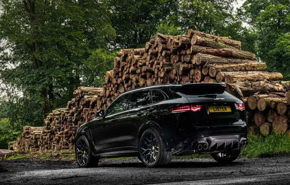 Jaguar, Black, Side, Rear, Mud, F-Pace, 2020, Lister Stealth