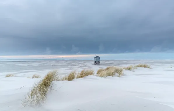 Picture sea, the sky, dunes