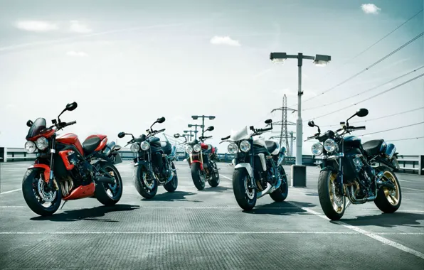 Motorcycle, Parking, Triumph, Speed Triple R, 2016 five