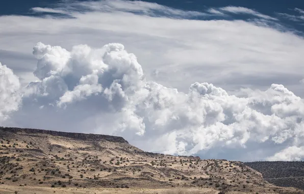 Clouds, nature, desert, New Mexico