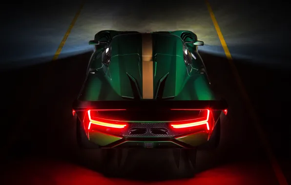 Lights, supercar, rear view, 2019, Brabham, BT62