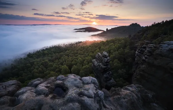 Picture mountains, nature, morning