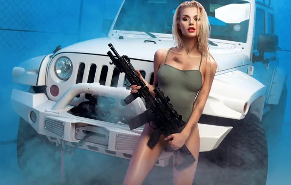 Look, pose, weapons, model, smoke, makeup, figure, hairstyle