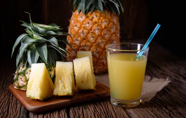 Picture juice, drink, pineapple, slices