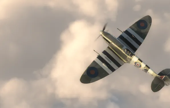 Picture graphics, fighter, art, the plane, English, Supermarine Spitfire, WW2, Supermarine &ampquot;Spitfire&ampquot;