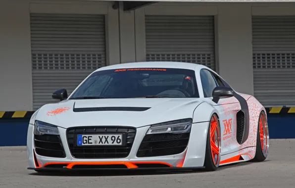 Picture Audi, Orange, wheels, White, XXX Performance, r8