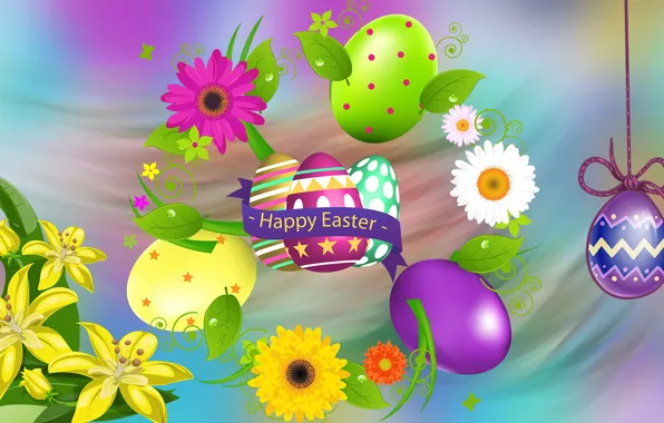 Graphics, Flowers, Easter, Easter eggs