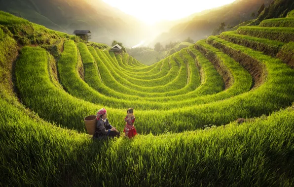 Nature, landscape, woman, the situation, girl, Asia, Asian girls, daughter