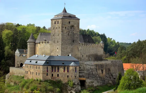 Walls, castle, huge, Czech republic, Bone, Food