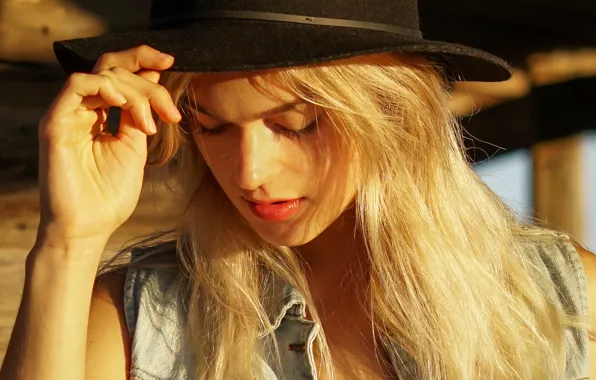 Picture girl, face, hat