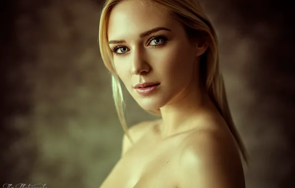 Look, background, portrait, makeup, hairstyle, blonde, beauty, bokeh