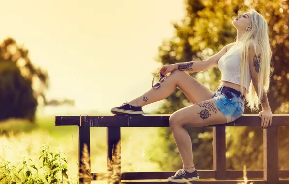 Picture girl, sexy, shorts, blouse, long hair, boobs, beautiful, pretty